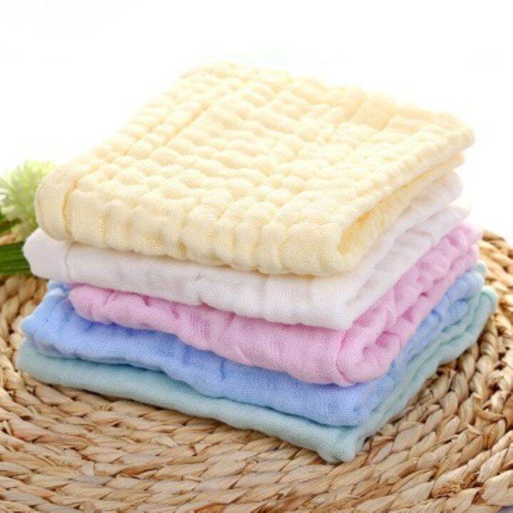 5pcs-baby-6-layers-washed-gauze-square-cotton-handkerchief-towels-white-pink-blue-yellow-green-kids-wash-face-bath-towel