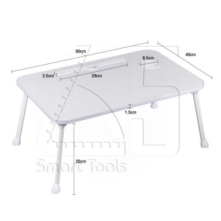 cuffcase-โต๊ะพับ-โต๊ะพับญี่ปุ่น-โต๊ะอเนกประสงค์-multipurpose-table-โต๊ะทำงานเคลื่อนที่-มีช่องวางแก้ว-มีช่องวางแท็บเล็ต-ขนาด-60-x-40-ซม-สีขาว