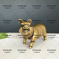 【High-quality】 ทองเหลือง Solid Creative หมูน่ารักตกแต่งทองแดง Pig Craft ของขวัญบริสุทธิ์โบราณราศีทองแดงหมูตกแต่งรถตกแต่ง