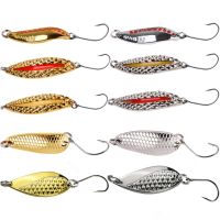 【hot】❧✳☎ 10PCS/Set Metal Spinner Set Gold Fishing Lures Tackle Hard Bait 2.5G 3.5G 5G