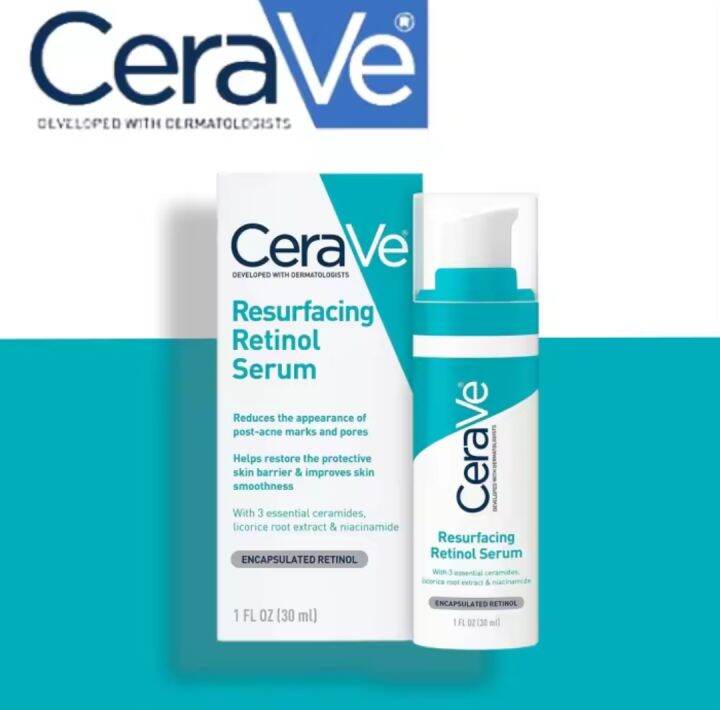 Cerave Resurfacing Retinol Serum For Post Acne Marks And Skin Texture