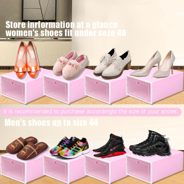 romantichouse-อะคริลิคใสชั้นกล่องรองเท้ารองเท้าพับได้ซ้อนกันได้-กล่องจัดระเบียบกล่องเก็บของกล่องรองเท้าตู้รองเท้ากล่องตู้เก็บรองเท้า