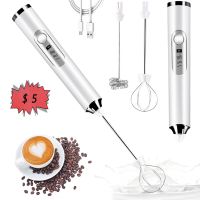 Electric Milk Frother Portable USB Egg Beater Hand Held Coffee Whisk Foam Mixer Rechargeable Kitchen Household Milk Foamer