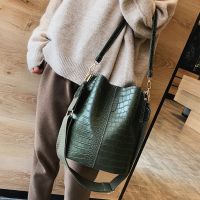 Vintage Women Crossbody Bags For 2021 New Shoulder Bag Fashion Handbags And Purses Leather Stone Pattern Zipper Bucket Bags