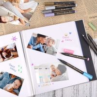 Photo Album Scrapbook Linen DIY Memory Book Thick Pages with Protective Film Save Images Permanently,Best Gift Choice