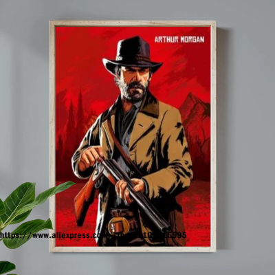 พิมพ์ผ้าใบขนาดใหญ่24X36 Red Dead Redemption: โปสเตอร์ติดผนังสำหรับตกแต่งบ้านและห้องนอน