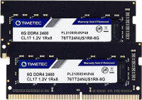 Timetec 16GB KIT(2x8GB) DDR4 2400MHz PC4-19200 Non-ECC Unbuffered 1.2V CL17 1Rx8 Single Rank 260 Pin SODIMM Laptop Notebook PC Computer Memory RAM Module Upgrade (16GB KIT(2x8GB))