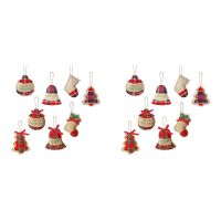 16 Pcs Burlap Ornaments Rustic Ornaments Stocking Decorations Christmas Party Decoration