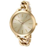 นาฬิกาผู้หญิง MICHAEL KORS Slim Runway Champagne Dial Gold-tone Ladies Watch MK3222