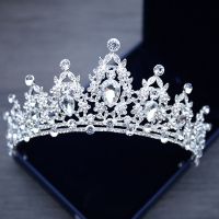 1PC เจ้าหญิงคริสตัล Rhinestone มงกุฎหวีสำหรับหญิงสาววันเกิด Silver Tiara Crown งานแต่งงานพรหมเจ้าสาว Headbands