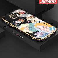 เคส JIUMOO สำหรับ Xiaomi MI POCO X3 NFC POCO X3 Pro POCO C40ลายสโนว์ไวท์ใหม่เคสขอบสี่เหลี่ยมพื้นผิวชุบซิลิก้าเจลนิ่มกันกระแทกเคสมือถือรวมเลนส์กล้องถ่ายรูปฝาครอบป้องกัน