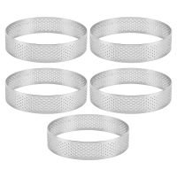 Circular Tart Rings with Holes Stainless Steel Fruit Pie Quiches Cake Mousse Mold Kitchen Baking Mould