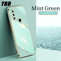 YBD เคสมือถือชุบโลหะสำหรับ Vivo Y19 Y5S U3 U20ปลอก,ที่แม่นยำกล้องป้องกันกรณีหรูหราตรงขอบ