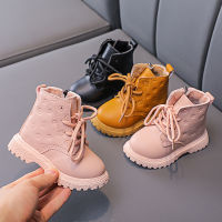 Spring Autumn Girls Boots Children Shoes Thin Velvet Kids Snow Boot Toddler Fashion Leather Embossing Non-Slip Ankle Short Boot