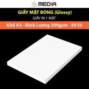 Giấy In Màu A3, Giấy In Ảnh A3 MEDIA Inkjet, Giấy 1 Mặt, Bề Mặt Bóng