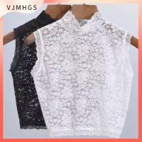 VJMHGS วินเทจ ถอดออกได้ ลูกไม้ปักลาย ลายดอกไม้ดอกไม้ ปกเสื้อปลอม เสื้อสเวตเตอร์ตกแต่ง เสื้อคอปกปลอม ผูกคอปก