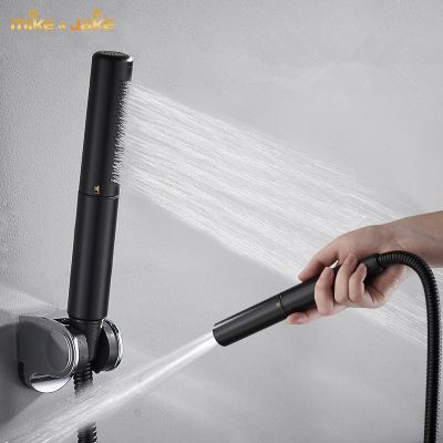 Black brass Hand held shower head copper black pressurized shower head pressurized bathroom rain with switch shower head Showerheads