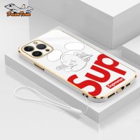 6D หรูหรามิกกี้ไทด์ Supreme ชุบเคสใส่โทรศัพท์ฝาหลัง TPU + โซ่สำหรับ Xiaomi Poco C40 Poco F3 Poco M3 Poco โปร M3 Poco M4 Poco M4โปร Poco M5 Poco X3 Poco X3 NFC Poco X3 Pro Poco X4โปร