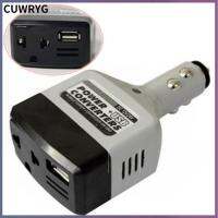 CUWRYG เครื่องแปลงกระแสไฟรถยนต์ USB ไฟฟ้าอัตโนมัติอะแดปเตอร์ที่ชาร์จตัวแปลง DC 12V ถึง220V