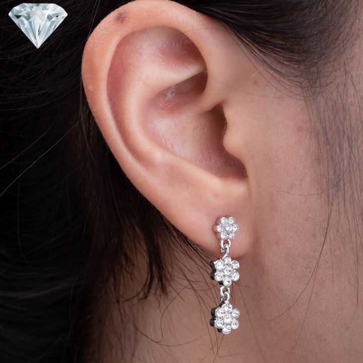 malai-gems-ต่างหูเพชร-เงินแท้-silver-925-เพชรสวิส-cz-เคลือบทองคำขาว-รุ่น-51000275-แถมกล่อง-ต่างหูcz-ต่างหูเงินแท้