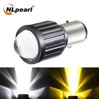 NLpearl 1PCS H6 BA20D H4 LED หลอดไฟมอเตอร์ไซค์6000K 3000K ชุดแผงวงจรพร้อมเลนส์ไฮโลไฟมอเตอร์ไซค์ Motobike LED ไฟฉายคาดศีรษะ12V