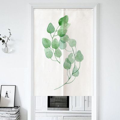 Fashion 2023 Nordic plant leaf doorstep Natural decoration of kitchen entrance Hotel tirai polyester partition curtain hanging Noren