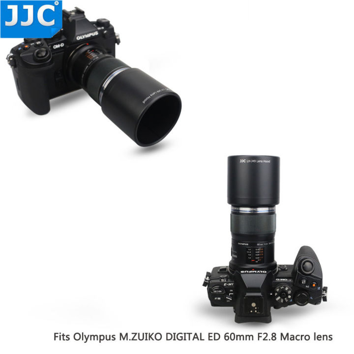 jjc-reversible-lens-hood-shade-tube-สำหรับ-olympus-m-zuiko-digital-ed-60-มม-f2-8-macro-เลนส์แทนที่-olympus-lh-49-เลนส์-yrrey