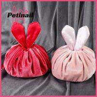 PETINAIL กระเป๋าเก็บของสำหรับผู้หญิง,กระเป๋าใส่เครื่องสำอางค์กำมะหยี่หูกระต่ายแบบหูรูดดีไซน์กระเป๋าเครื่องสำอางใส่สบายความจุมาก