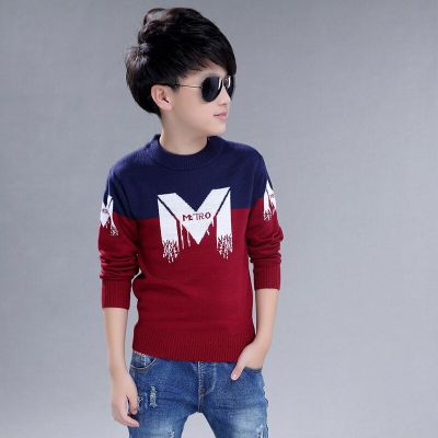 Childrens sweater Winter New Cotton Clothing Hedging Round collar Sweater boys Sweater Childrens clothing