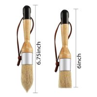 4 PcsSet Flat and Round Chalk Wax Paint Brushes Bristle Stencil Brushes Furniture DIY Painting Waxing Tool