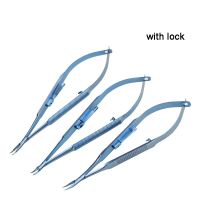 Titanium Alloy Castroviejo Needle Holders With Lock Without Lock Curved Forceps Ophthalmic Instrument