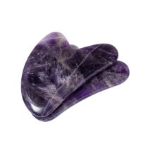 ☢► Amethyst Gua Sha Scraping Board Purple Guasha Gouache Scraper Face Massager Crystal Jade Stone Facial Massage Skincare Tool