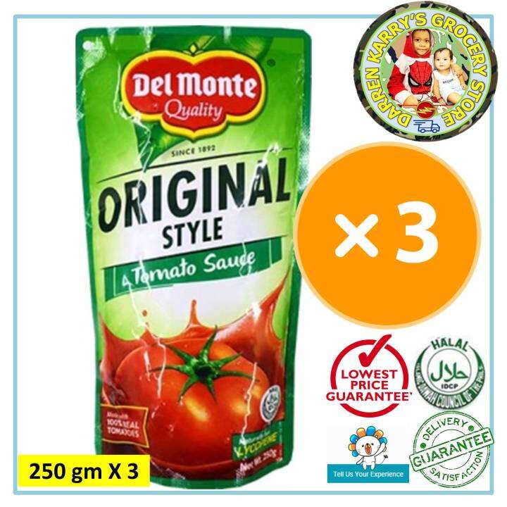 Del Monte Tomato Sauce 250 grams X 3 sachets Made with 100 Real