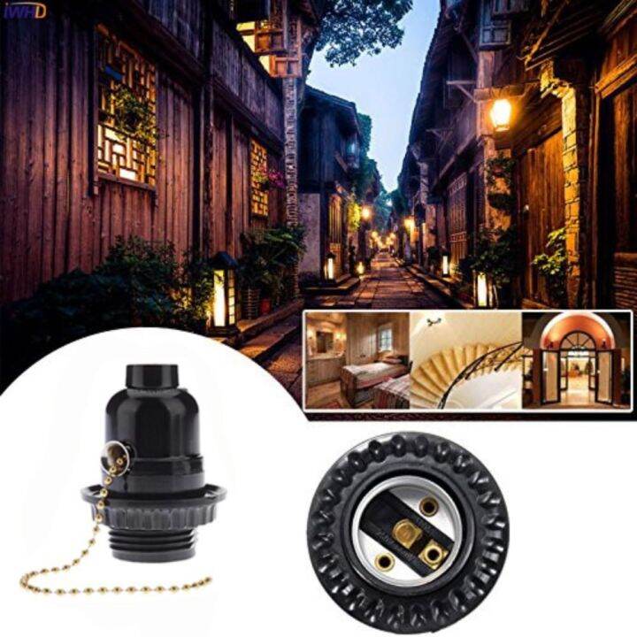 UNWAR Half Teeth Bakelite E27 Bulb Base 250V with Pull Switch Lamp