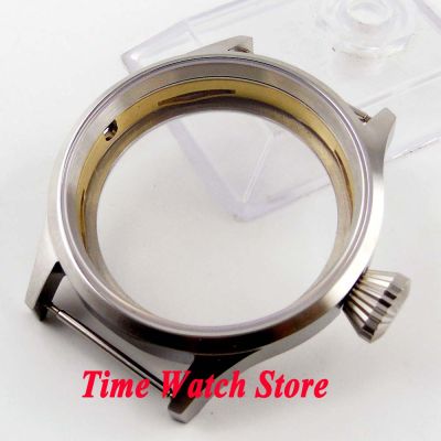 Corgeut 43Mm Brushed Watch Case Sapphire Glass Big Crown 316L Stainless Steel Fit ETA 6497 6498 ST3600 3620 Movement C03