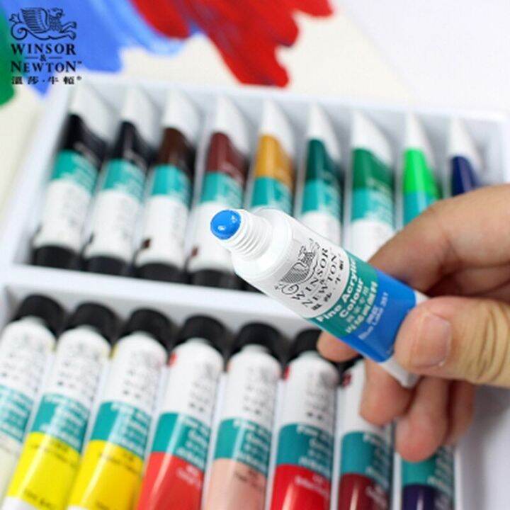 winsor-amp-newton-12-18-24-colors-professional-acrylic-paints-set-10ml-hand-painted-wall-painting-textile-paint-brightly-colored