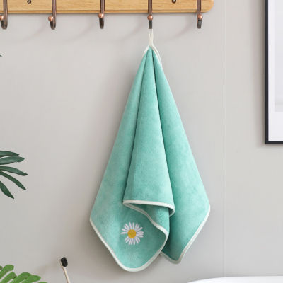 Microfiber towel daily use small daisy youth pie gift towel quick-drying absorbent soft embroidered towel