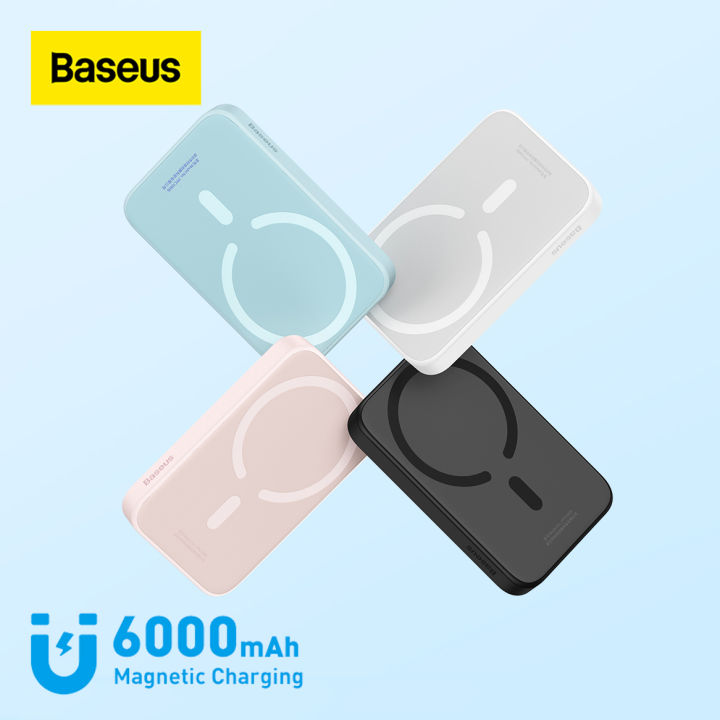 Baseus PD20W Power Bank 6000mAh Mganetic Wireless Charger Powerbank For  iPhone 12 13 Pro Max Mini Portable Phone Charger Powerbank 