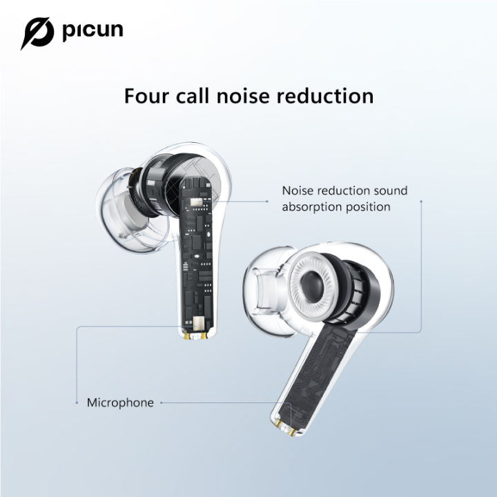 picun-หูฟังเอียบัดไร้สาย-a6บลูทูธ5-3-anc-ไม่มีเสียงรบกวนหูฟังไร้สายที่ใช้งานสำหรับสมาร์ทโฟนความล่าช้าต่ำมากหูฟังเพลงเกม