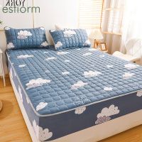 Quilted Mattress Protective Cover With Elastic Band 90/120/150/180/200x200 Single Double Queen King Size Bed Fixed Fitted Sheet