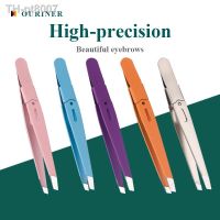 ❀♤♚  High-Quality Eyebrow Tweezer Colorful Hair Beauty Fine Hairs Puller Stainless Steel Slanted Eye Brow Clips Removal Makeup Tools