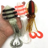 【hot】﹍ 12cm/15cm/18cm Fishing Soft Luminous/UV Squid Jig Tuna Lures Skirts Sea Wobbler Bait Leurre