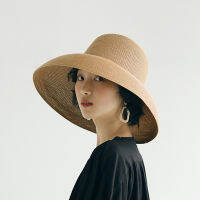 Luna&amp;Dolphin Handmade Women Summer Sun Hat Big Eaves Beach Japanese Hepburn Style Holiday Fold Fisherman Cap Temperament Flat2023