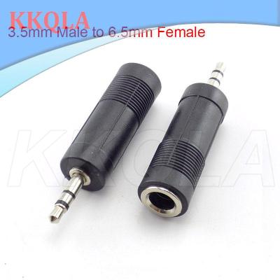 QKKQLA 2pcs DC 3.5 mm Male to 6.5mm Female 3.5mm 6.5mm Adapter For Headphones Earphone jack Microphone Audio Converter Plug
