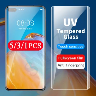 5/3/1Pcs 9D UV tempered glass for Huawei mate 20 30 40 nova 7 8 P30 P40 pro plus phone screen protector UV Glass protective film