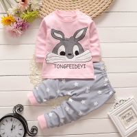 Pink Bunny Autumn Newborn Sport Suits Kids T-shirt Pants 2pcs Clothes Sets Baby Boy Girl Clothing Set Childrens Cotton Outfits