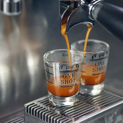Mini Espresso Coffee Ounce Cup Thickened Concentrated Roasted Calibration Double Measure Glass Scale Mug Tool Supplies 30ml/45ml