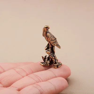 Vintage Eagle Figurine For Display Miniature Bird Collectible Statue Miniature Copper Eagle Statue Vintage Copper Eagle Ornament Handmade Bird Figurine For Decoration