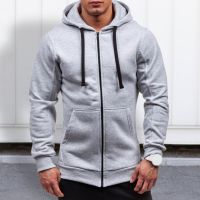 Men Hoodie Zipper Placket Long Sleeve Hooded Hat Soft Elastic Cuff Warm Men Autumn Coat 2022 New Mens Hoodies Sweatshirts