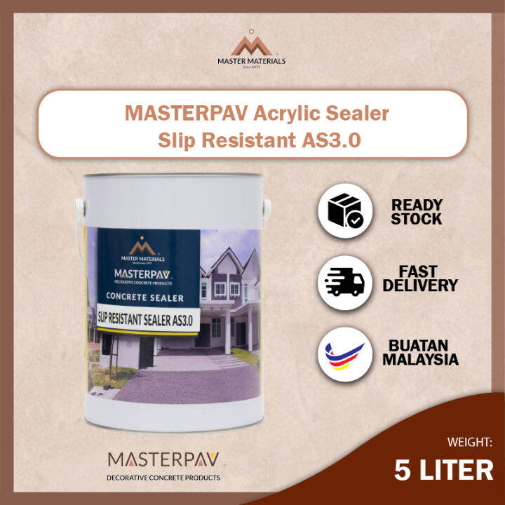 MASTERPAV Slip Resistant Acrylic Sealer AS3.0 5Lit/Can Concrete